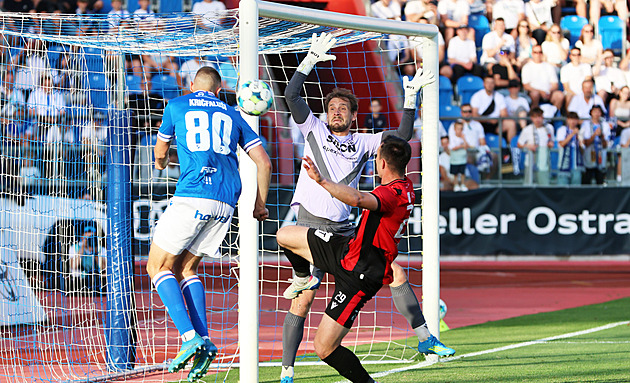 Táborsko - Ostrava 0:5, hosté se v klidu zachránili. V baráži celkem vsítili osm gólů