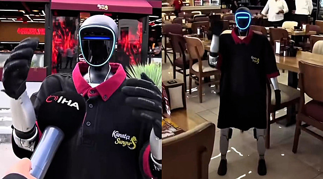 Robotický číšník Fiko se vzbouřil. Hecuje ostatní a vykřikuje „Šéfe, přidej!“